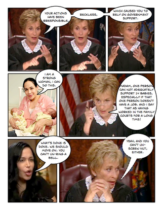 Illustration for article titled Comic Confrontations: Judge Judy Vs. Breeders